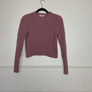 Madewell Cropped Knit Merino Wool Pink Sweater M